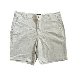 Original Ben Sherman Seersucker Shorts,Cream, Stretch Regular Fit Mens SZ 38W